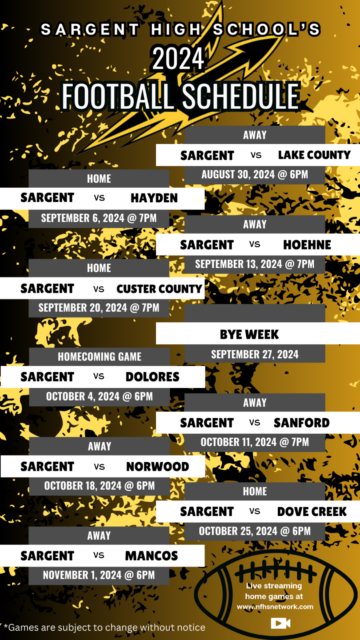 Sargent High School Football Schedule 